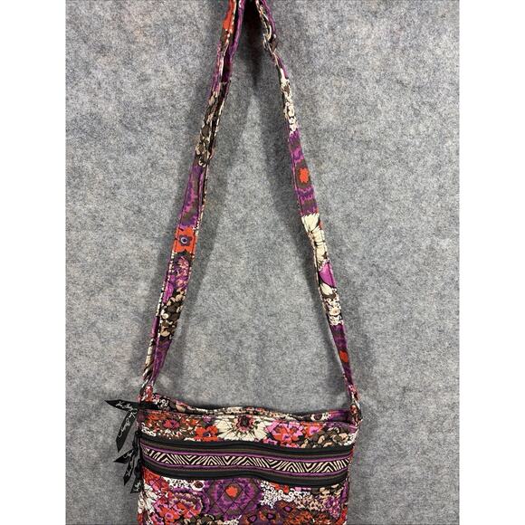 Vera Bradley Rosewood Crossbody Bag Floral Zip Pockets Quilted Lightweight - Picture 3 of 11